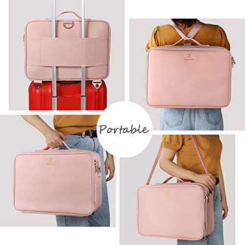 Large Capacity 3 Layer Makeup Case Cosmetic Organizer with Brush Bag R31262