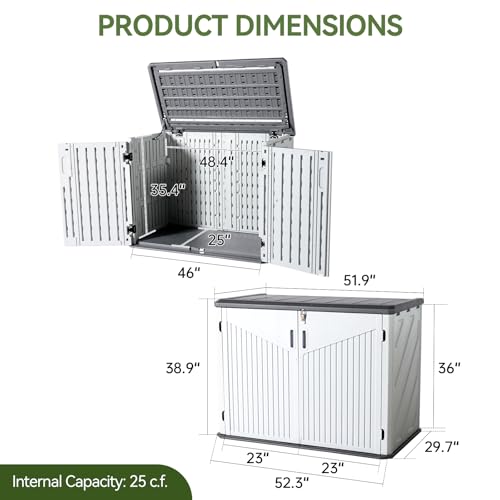 Outdoor Storage Shed with Floor, Waterproof Vertical Cabinet I260366