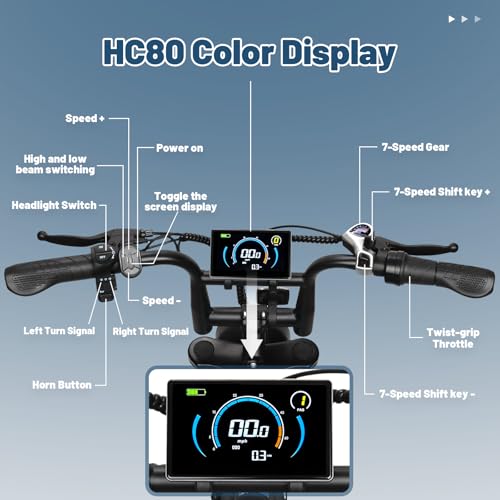 Electric Bike for Adults, 500W Motor, Removable Battery, Fat Tire, 7-Speed B59635