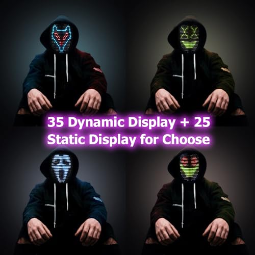 LED Face Mask with Gesture Sensing for Halloween Costume M971