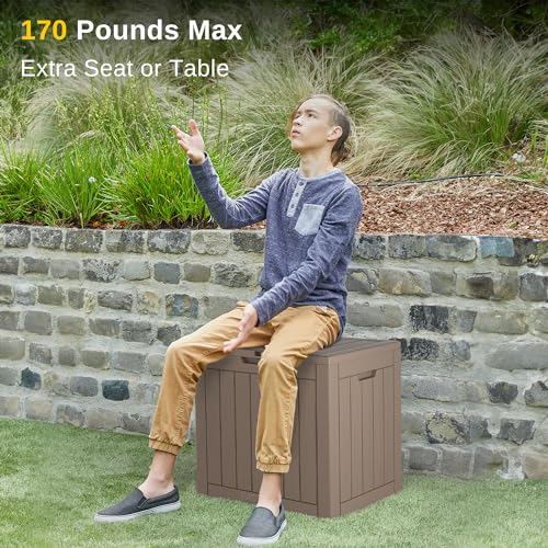 Outdoor Storage Box 31 Gallon Waterproof Resin Deck Box V3075