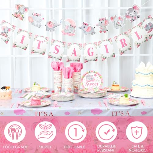405 Pcs Baby Shower Tableware Set Blue Bear Plates Napkins Cups for 50 Guests U833