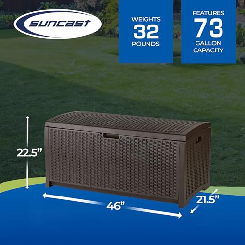 Outdoor Storage Box 73 Gallon Waterproof Deck Box with Lockable Lid W104830