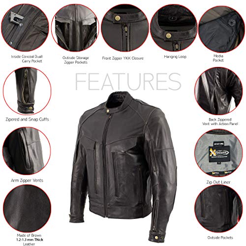 Men's Retro Distressed Brown Leather Jacket N767