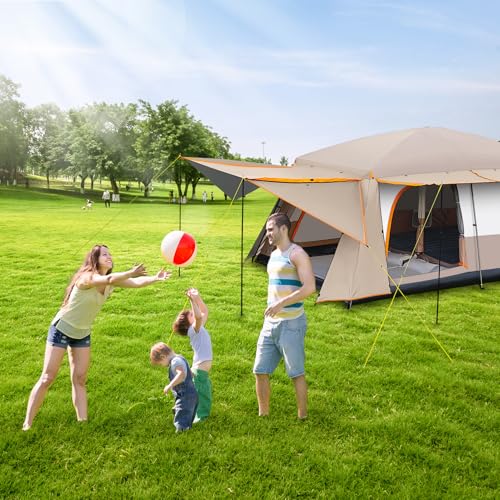 Family Camping Tent for 4-6 Person, Double Layer, Multi-Room with 3 Doors B2789