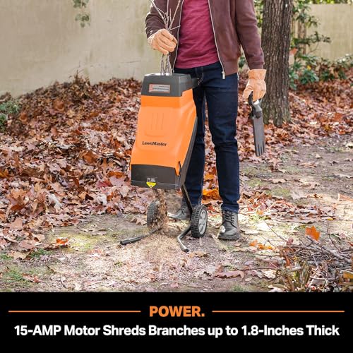 Electric Wood Chipper Shredder 15-Amp 1.8-Inch Cutting Diameter L9322