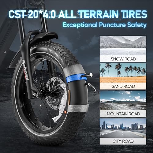 Electric Bike for Adults 1000W 48V 60Ah 100+ Miles Long Range 20" Fat Tire Full Suspension A7640