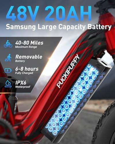 Electric Bike for Adults, 1000W Motor, 48V 20Ah Battery, 20" Fat Tire, Full Suspension U54489