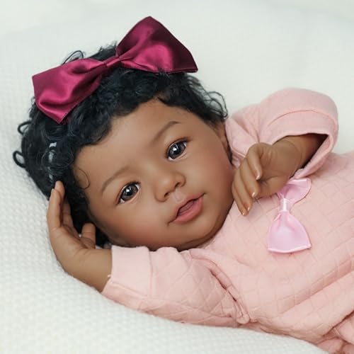 18-Inch Realistic African American Newborn Baby Doll with Soft Weighted Body Y11968