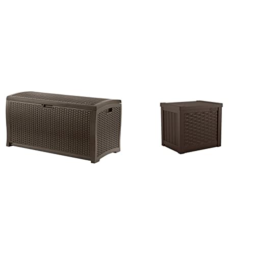 Outdoor Storage Box 73 Gallon Waterproof Deck Box with Lockable Lid W104830