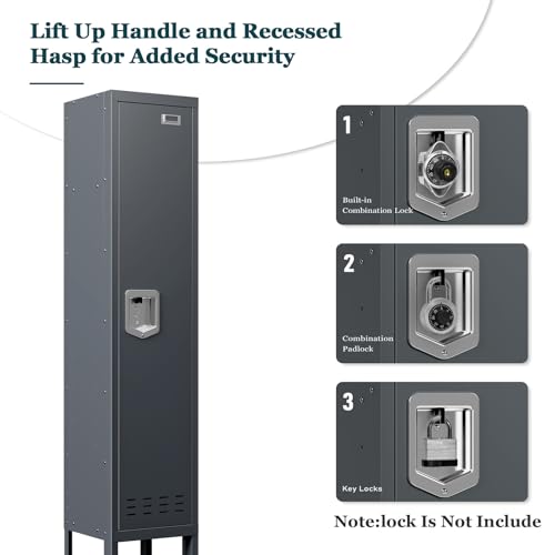 5-Door Steel Storage Locker with Hooks and Card Slots M92401