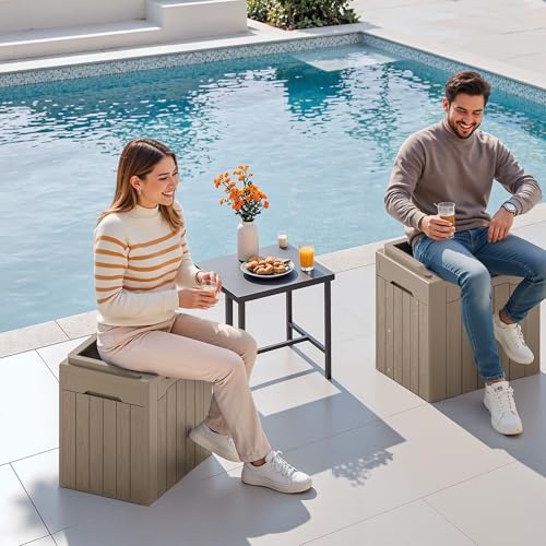 30 Gallon Waterproof Resin Deck Box for Outdoor Patio and Garden Storage Q30388