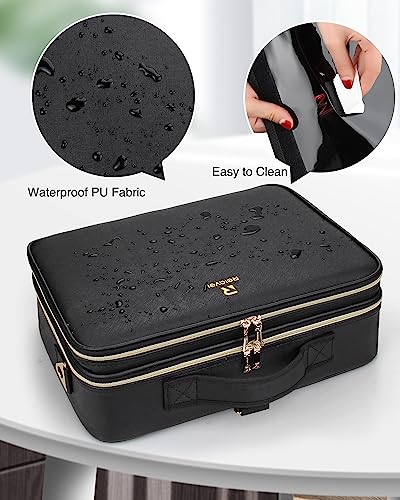 Large Capacity 3 Layer Makeup Case Cosmetic Organizer with Brush Bag R31262