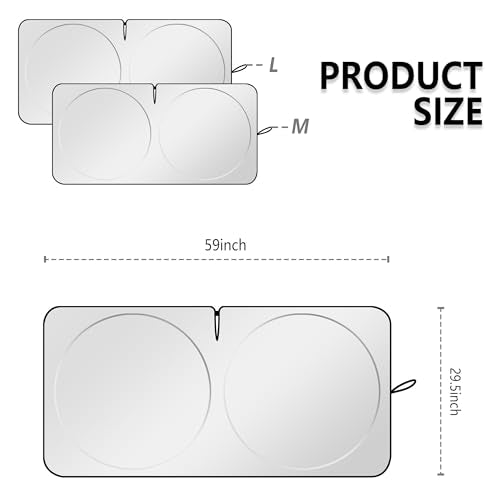 Car Sun Shade Windshield with Opening, Foldable Blocker for Most Cars SUVs Trucks U129618