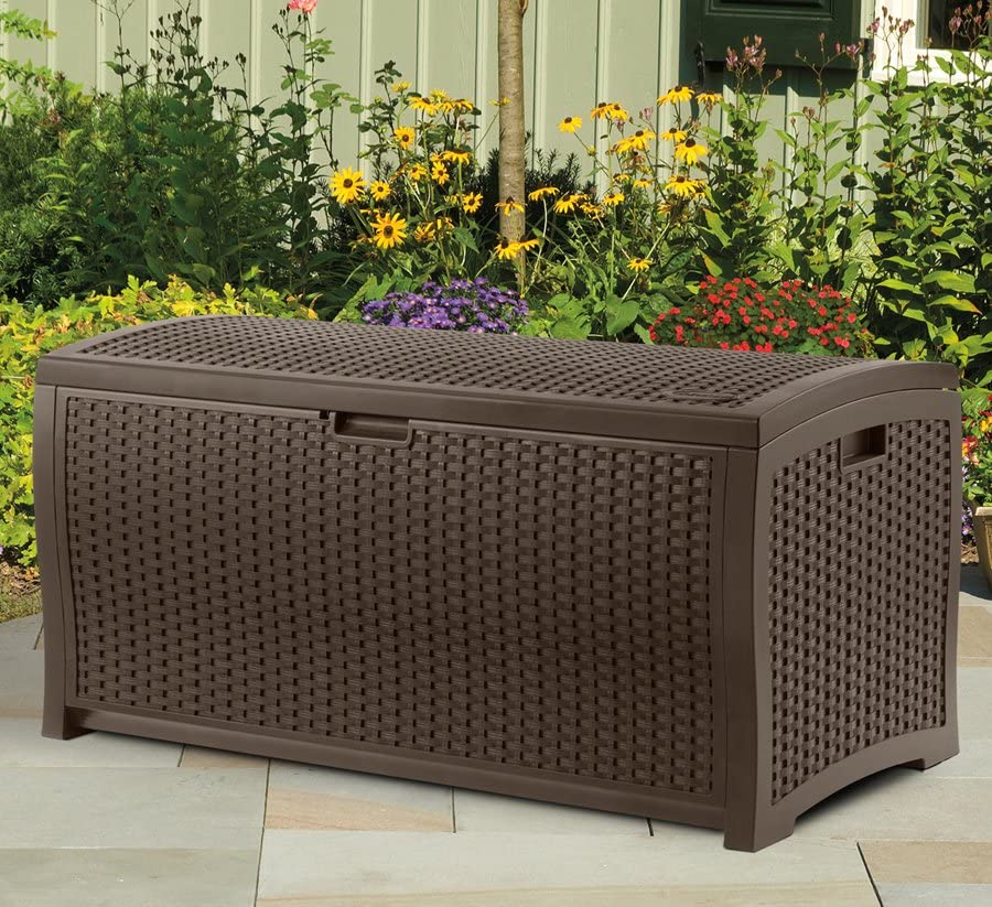 Outdoor Storage Box 73 Gallon Waterproof Deck Box with Lockable Lid W104830