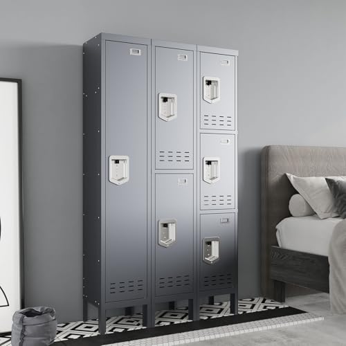 5-Door Steel Storage Locker with Hooks and Card Slots M92401