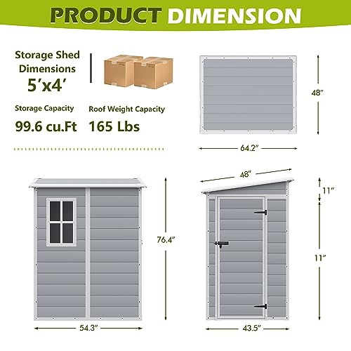 Outdoor Storage Shed 6 x 4 FT with Lockable Door H20319