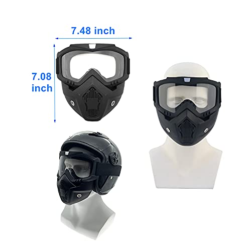Motorcycle Goggles with Removable Face Mask for Dirt Bike ATV Motocross Y507929