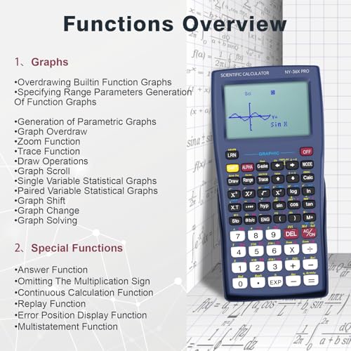 Scientific Calculator with Notepad, 2-Line Display, Solar and Battery Powered Q967