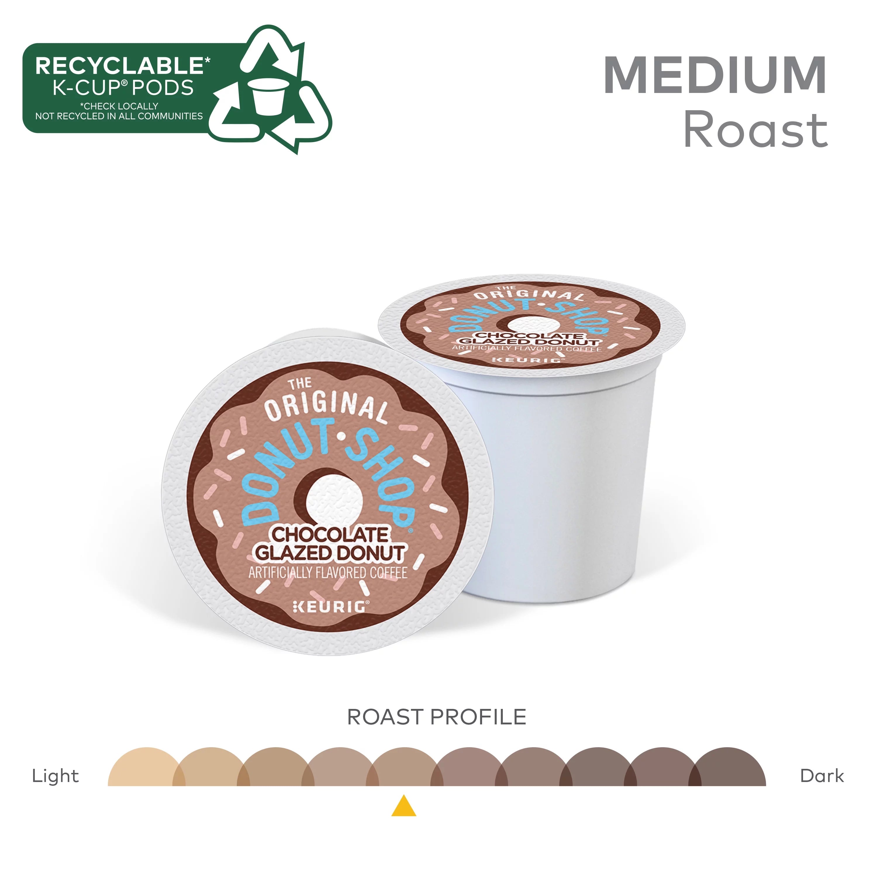 Chocolate Glazed Donut Medium Roast Coffee Pods, 24 Count R1431