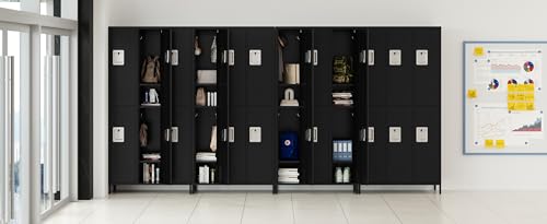 3-Door Blue Steel Storage Locker for Office, School, Gym C68898