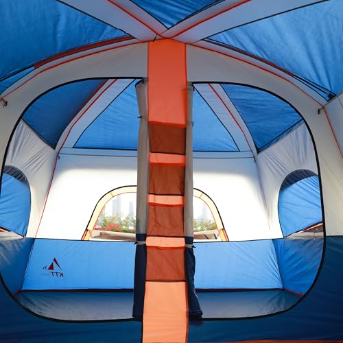 Extra Large Family Cabin Tent for Camping, 2 Rooms, 3 Doors, Waterproof E6603