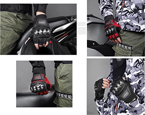 Men Half Finger Motorcycle Gloves Touchscreen Hard Knuckle V7578
