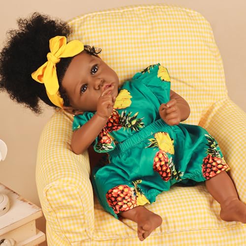 22.8 Inch Realistic African American Baby Doll with Soft Body K201