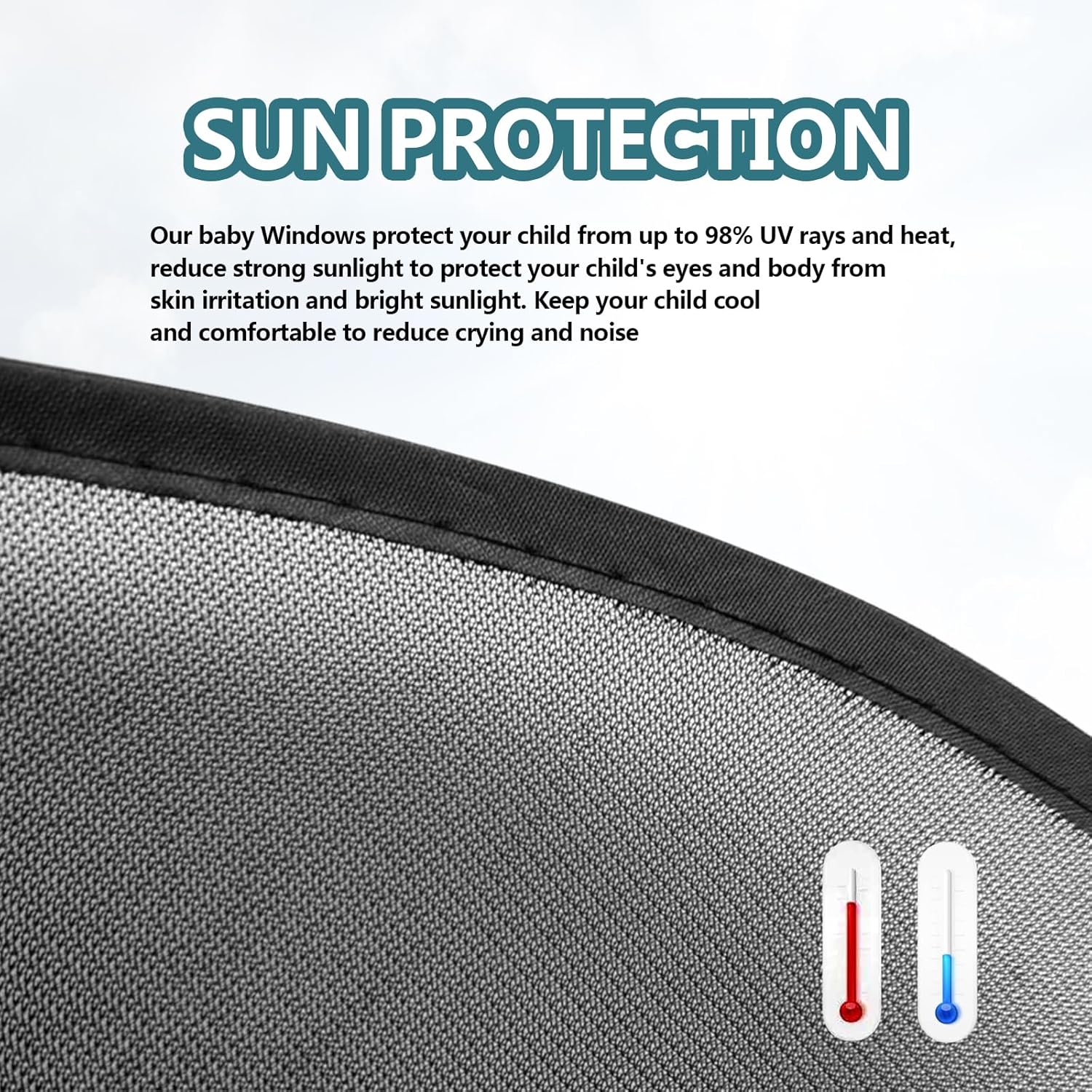 2PCS Universal Car Side Window Sun Shades W322