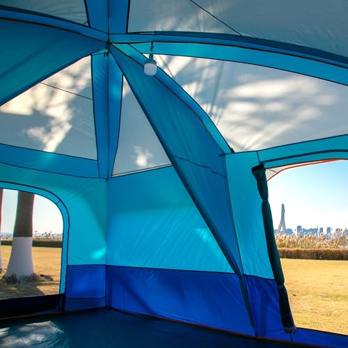 Extra Large Family Cabin Tent for Camping, 2 Rooms, 3 Doors, Waterproof E6603