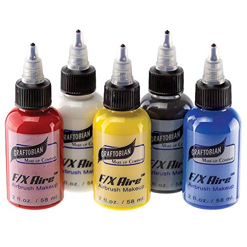 Airbrush Makeup Body Paint - Primary Colors Set (5 Colors) L8258