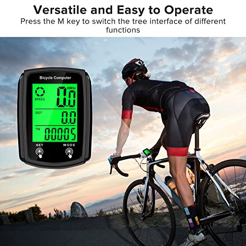 Wired Bike Computer with LCD Display and Automatic Wake-Up O56183