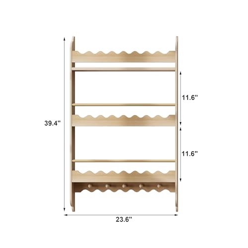 Wall Mounted 3-Tier Kids Bookshelf with Toy Storage Q74129