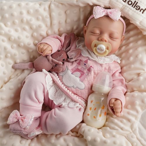 Silicone Reborn Baby Doll 17 Inch Realistic Newborn Vinyl Girl with Gift Box I275733