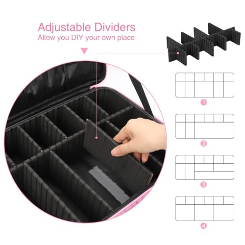 Large Capacity 3 Layer Makeup Case Cosmetic Organizer with Brush Bag R31262