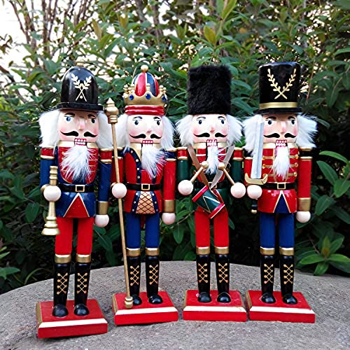 Wooden Nutcracker Ornaments Christmas Decoration Figures (12 Inch, Set) A862348
