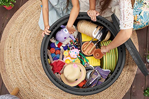 Outdoor Storage Deck Box, 37 Gallon Waterproof Patio Table Bin W1205
