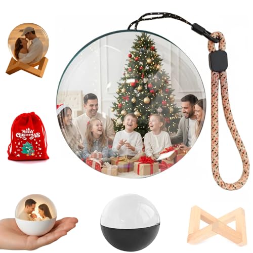3D Crystal Ball Photo Video Player Christmas Ornament I115