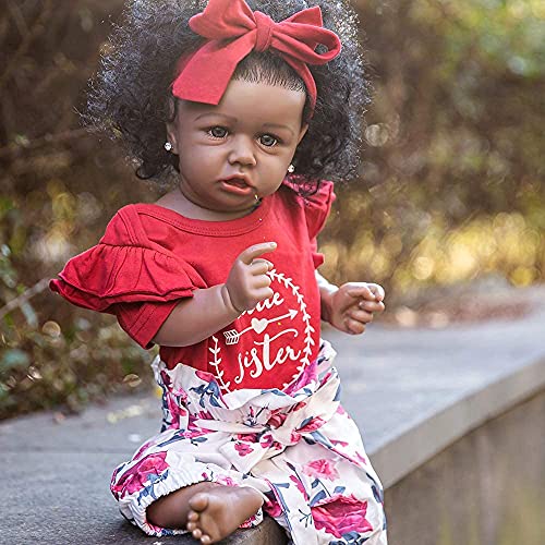 22.8 Inch Realistic African American Baby Doll with Soft Body K201