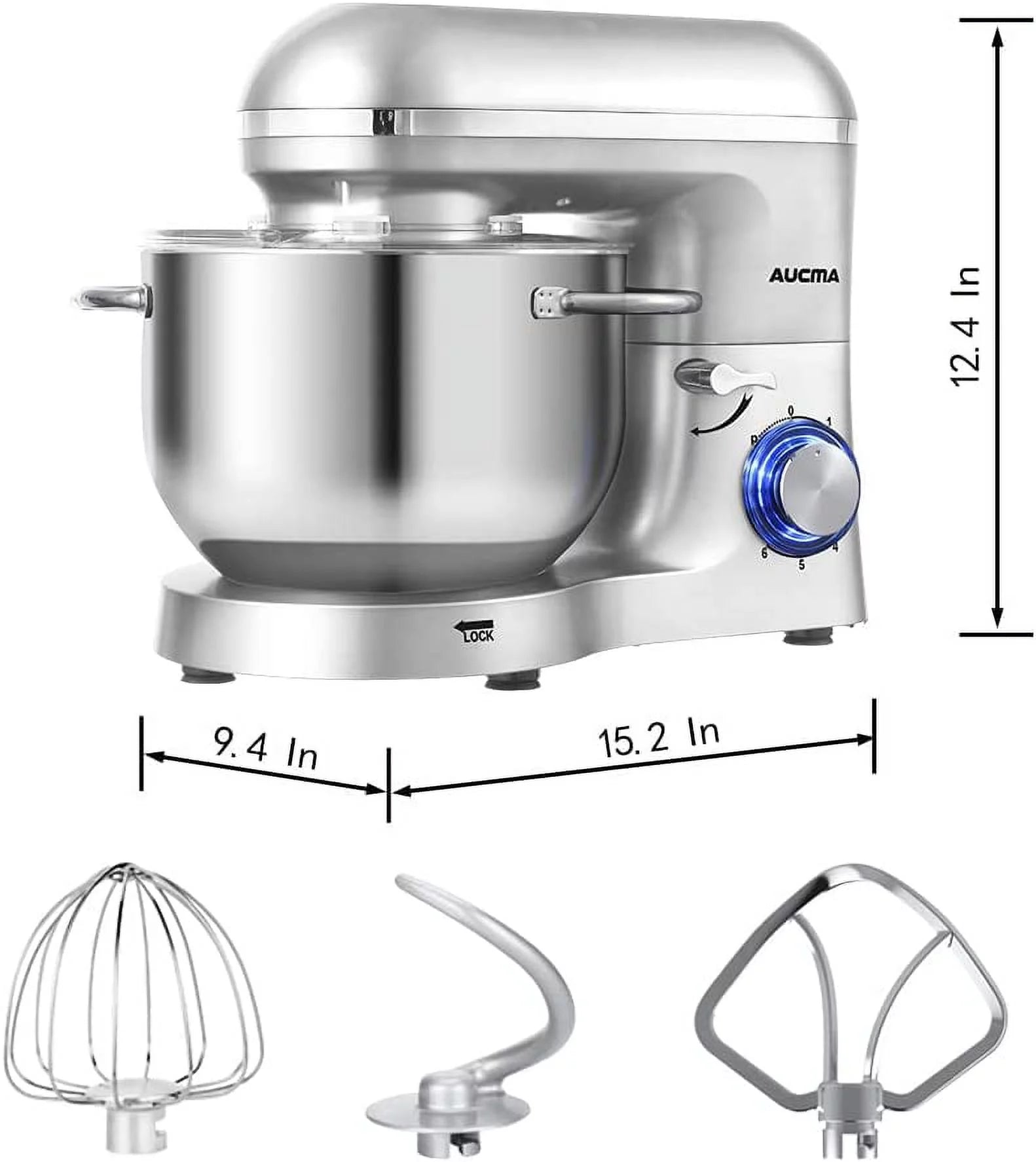 Stand Mixer 6.5-QT 660W 6-Speed Tilt-Head Kitchen Electric Mixer I643290