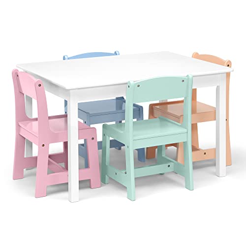 Kids Table and 4 Chairs Set, White H363890