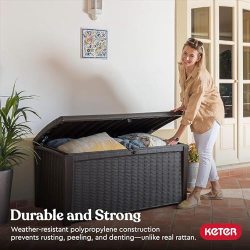 Outdoor Storage Deck Box for Patio, Backyard and Garden, 110 Gallon, Lockable, Waterproof P895