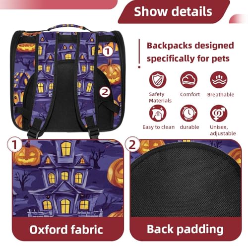 Halloween Cat Backpack Carrier, Breathable Bubble Pet Backpack R5452