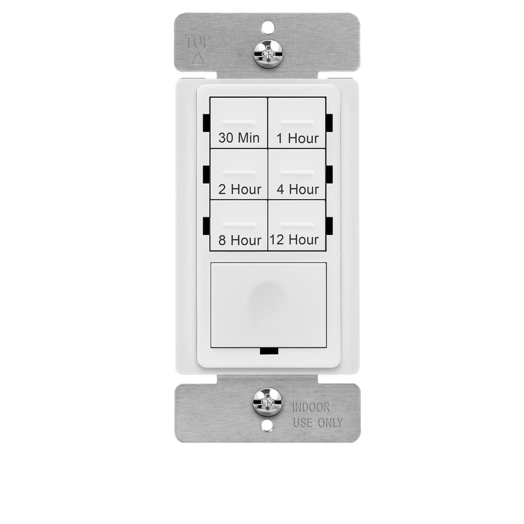 ENERLITES HET06 12 Hour Timer Switch, 30min-12Hr, Timer for Fan Motor and Lights, 1/2HP Support, Single Pole, UL Listed, Neutral Wire Required, White