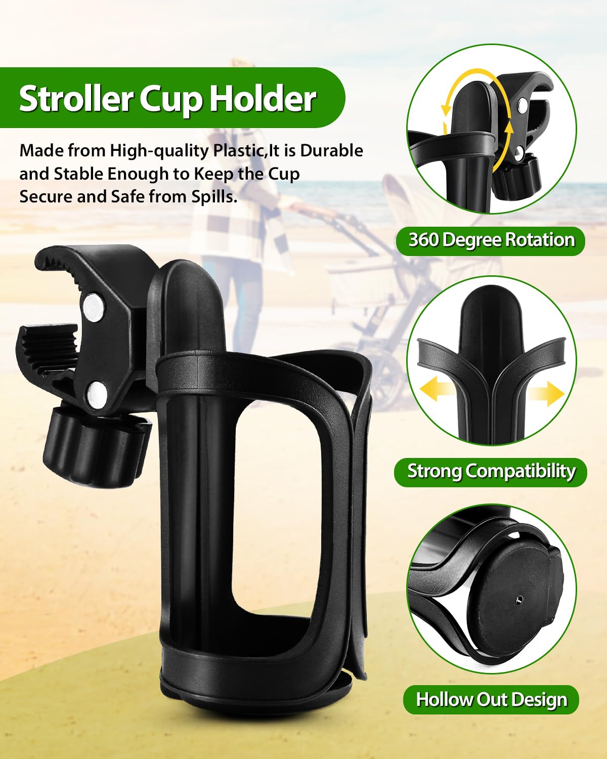Stroller Drink Holders, Universal Cup and Bottle Holder D304