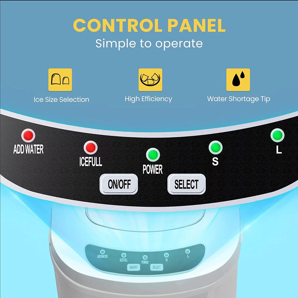 Countertop Ice Maker, Self-Cleaning Portable, 26Lbs/24H with Ice Scoop X83293
