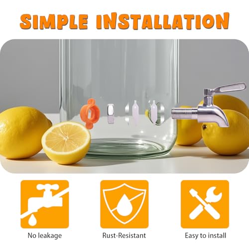 Glass Drink Dispenser with Stand, 2 Pack L526496