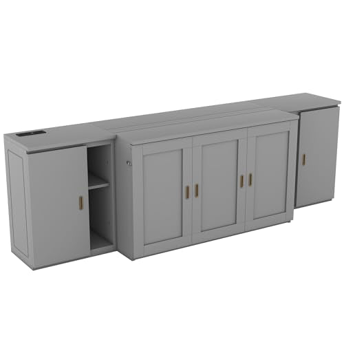 Wall Cabinet Bed with Storage and Bookcase Headboard F651615