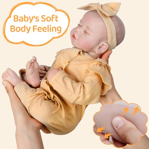 Realistic Reborn Baby Doll, 18 Inch Soft Body Sleeping Baby Girl with Pink Clothing Z645