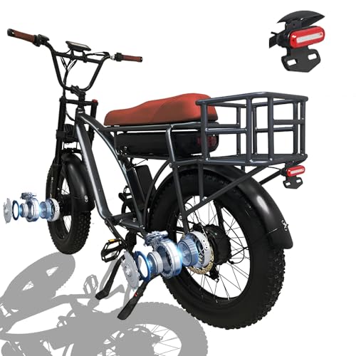 Dual Motor 2000W Electric Bike for Adults, Full Suspension, 18AH Removable Battery, Fat Tire Bicycle U8419